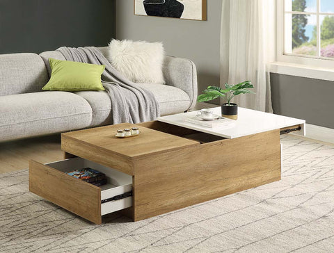 Aafje Oak & White Finish Coffee Table Model LV00797 By ACME Furniture