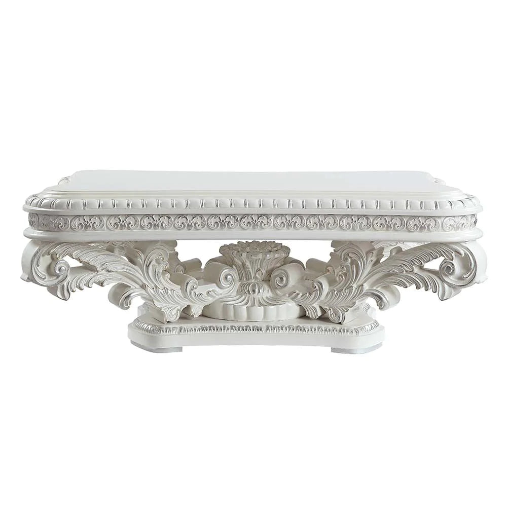 Vanaheim Antique White Finish Coffee Table Model LV00800 By ACME Furniture