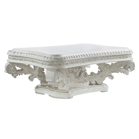 Vanaheim Antique White Finish Coffee Table Model LV00800 By ACME Furniture