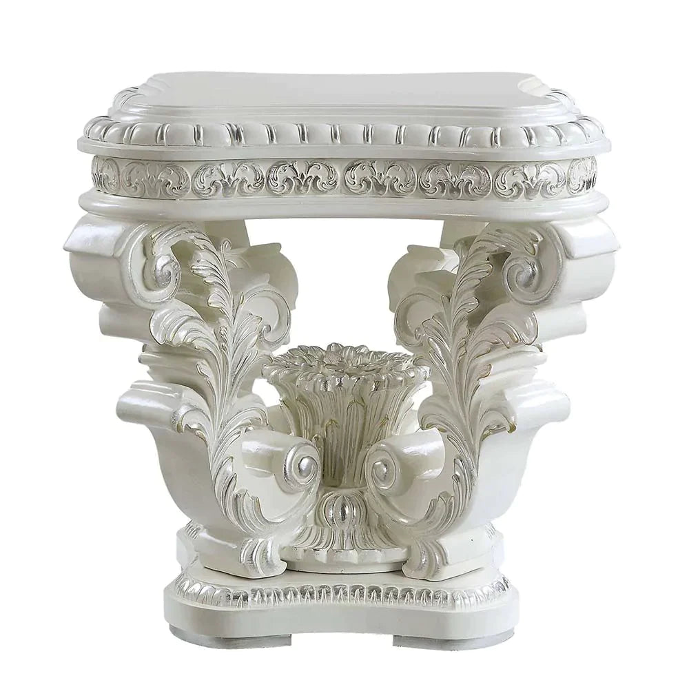 Vanaheim Antique White Finish End Table Model LV00801 By ACME Furniture