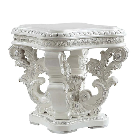 Vanaheim Antique White Finish End Table Model LV00801 By ACME Furniture
