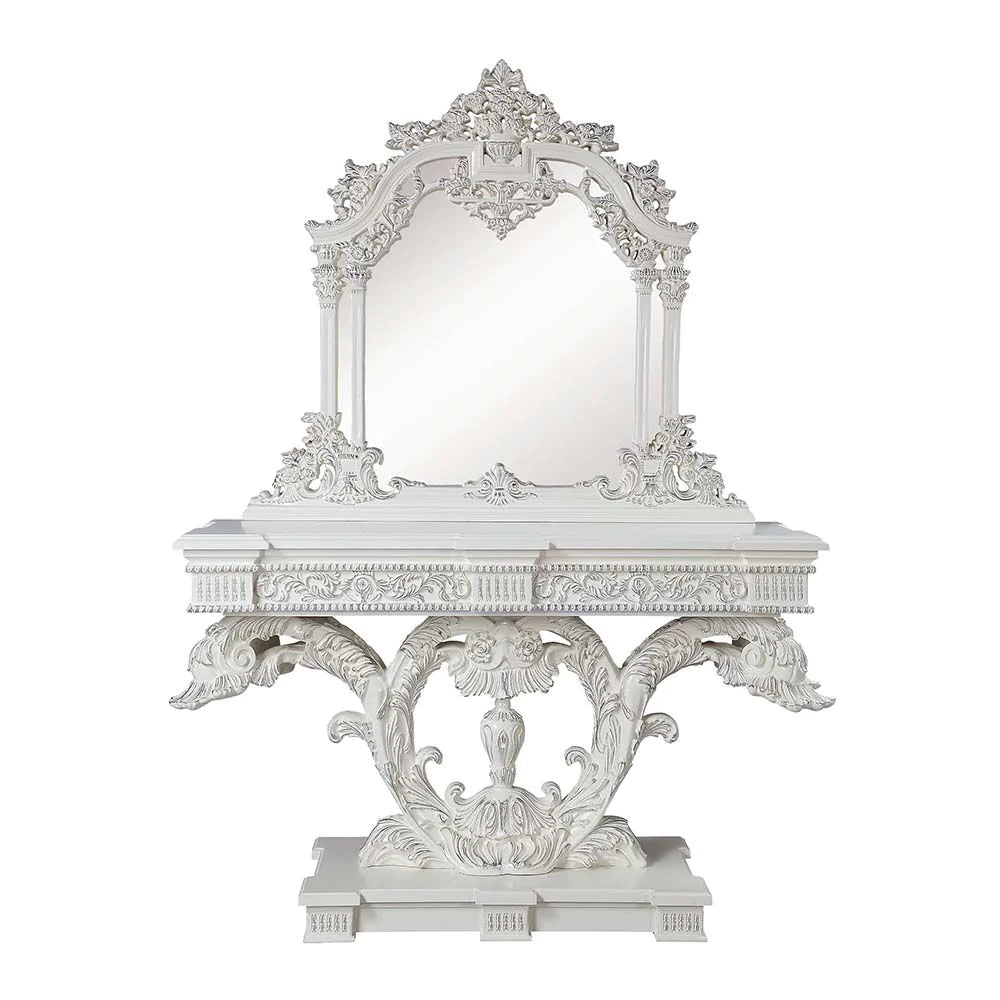 Vanaheim Antique White Finish Console Table Model LV00802 By ACME Furniture