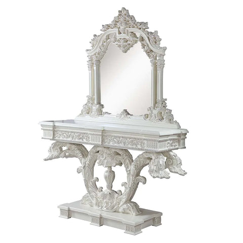 Vanaheim Antique White Finish Console Table Model LV00802 By ACME Furniture