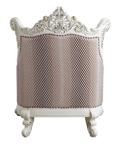 Vanaheim Fabric & Antique White Finish Chair Model LV00805 By ACME Furniture