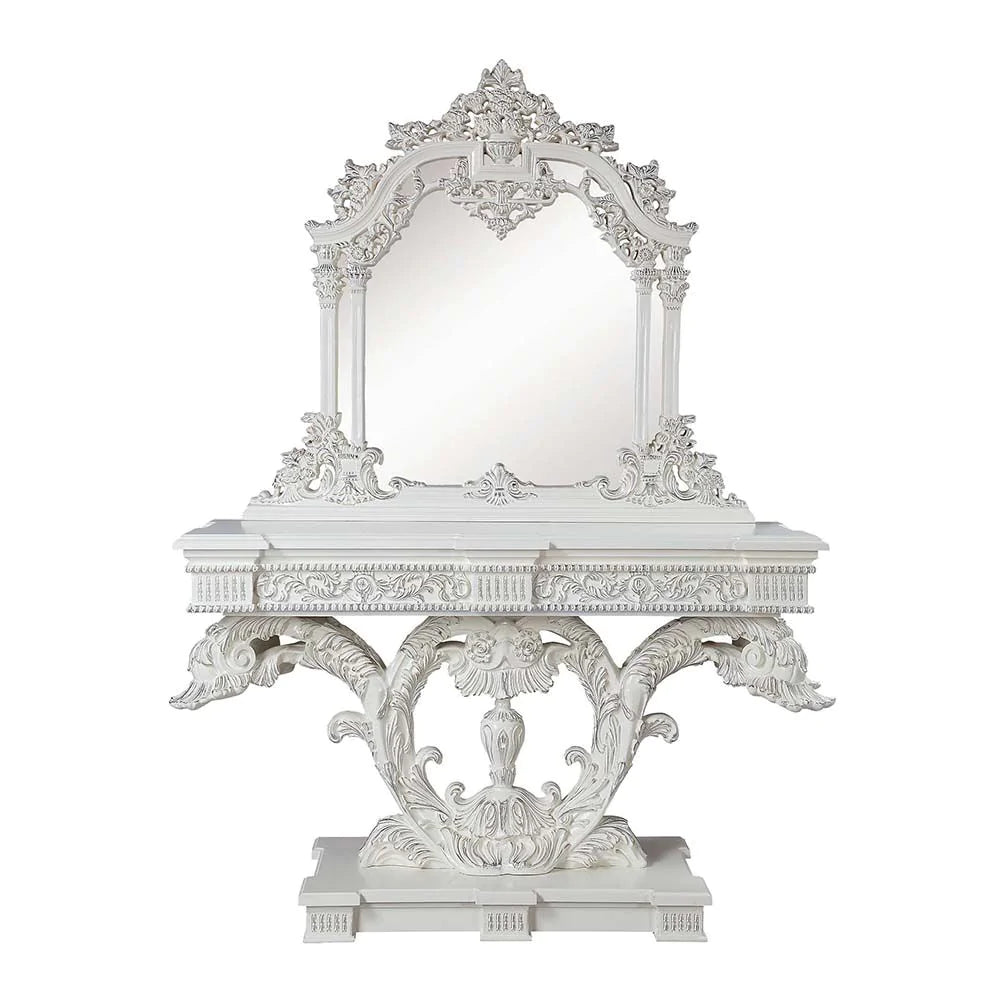 Vanaheim Antique White Finish Mirror Model LV00807 By ACME Furniture