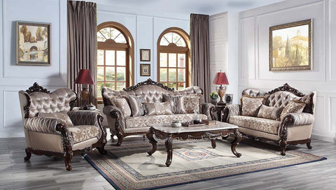 ACME Benbek Fabric & Antique Oak Finish Benbek Sofa Model LV00809