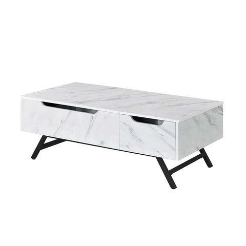 Throm White Finish Coffee Table Model LV00830 By ACME Furniture