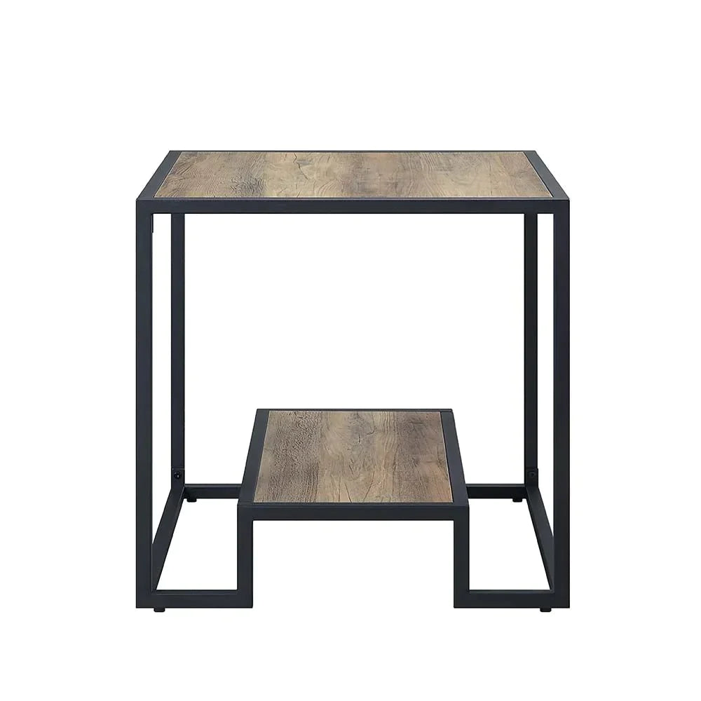 Idella Rustic Oak & Black Finish End Table Model LV00886 By ACME Furniture