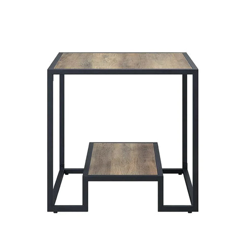 Idella Rustic Oak & Black Finish End Table Model LV00886 By ACME Furniture