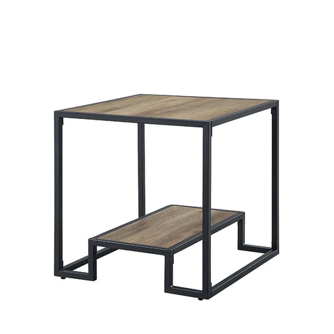Idella Rustic Oak & Black Finish End Table Model LV00886 By ACME Furniture