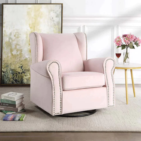 Tamaki Pink Fabric Swivel Chair Model LV00923 By ACME Furniture