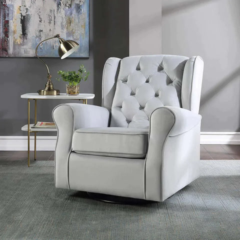Zeger Gray Fabric Swivel Chair Model LV00924 By ACME Furniture