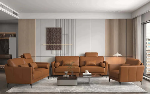 Tussio Saddle Tan Leather Sofa Model LV00943 By ACME Furniture