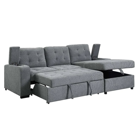 Kabira Gray Fabric Sectional Sofa Model LV00970 By ACME Furniture