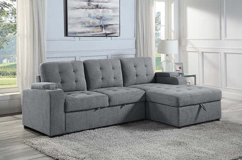 Kabira Gray Fabric Sectional Sofa Model LV00970 By ACME Furniture