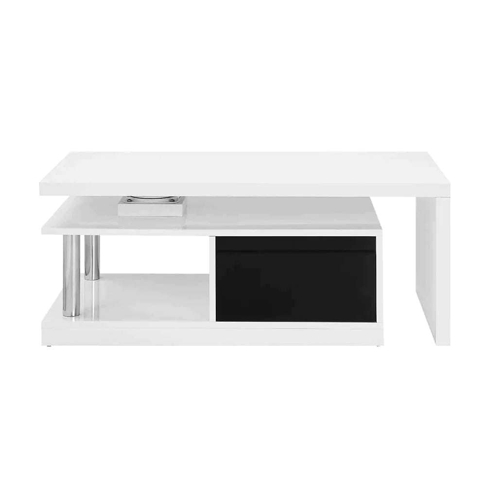 Buck II White & Black High Gloss Finish Coffee Table Model LV00997 By ACME Furniture