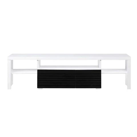 Buck II White & Black High Gloss Finish TV Stand Model LV00998 By ACME Furniture