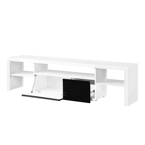 Buck II White & Black High Gloss Finish TV Stand Model LV00998 By ACME Furniture