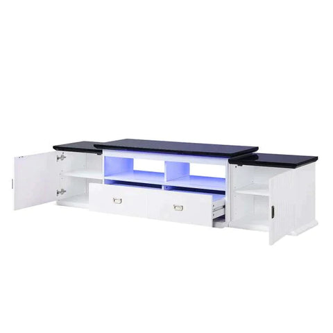 Barend White & Black High Gloss Finish TV Stand Model LV00999 By ACME Furniture