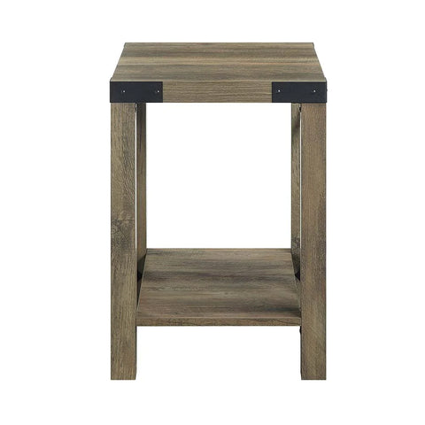 Abiram Rustic Oak Finish End Table Model LV01002 By ACME Furniture