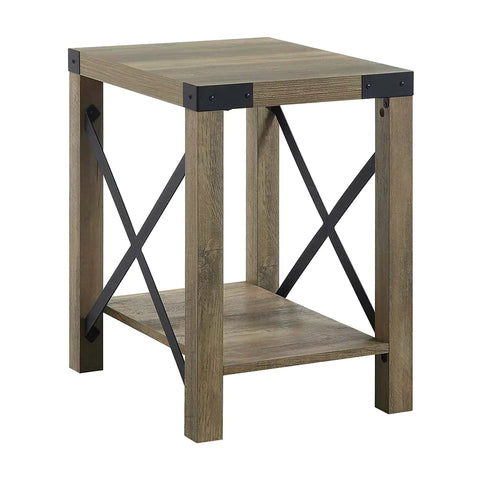 Abiram Rustic Oak Finish End Table Model LV01002 By ACME Furniture