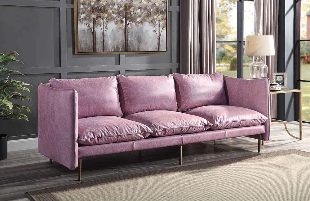 ACME Metis Wisteria Top Grain Leather Metis Sofa Model LV01018