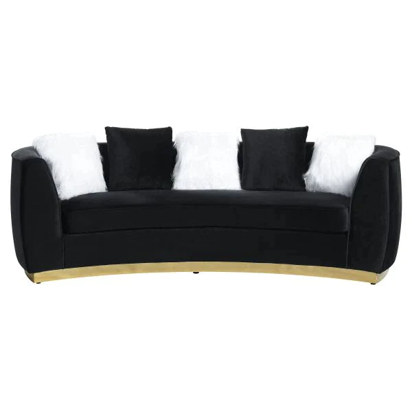 Achelle Black Velvet Sofa Model LV01045 By ACME Furniture