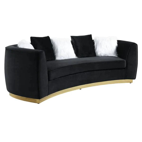 Achelle Black Velvet Sofa Model LV01045 By ACME Furniture