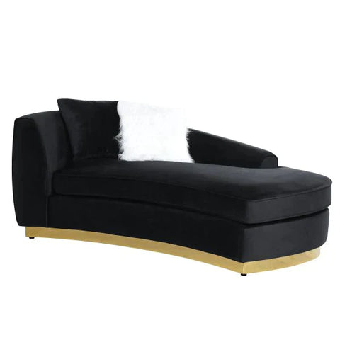 Achelle Black Velvet Chaise Model LV01048 By ACME Furniture