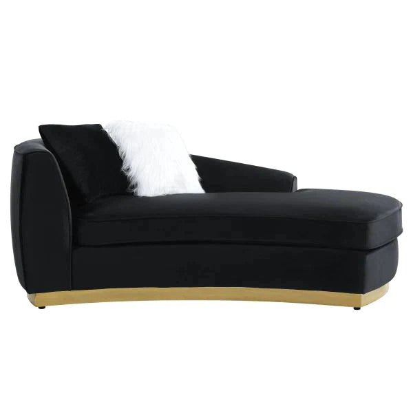 Achelle Black Velvet Chaise Model LV01048 By ACME Furniture