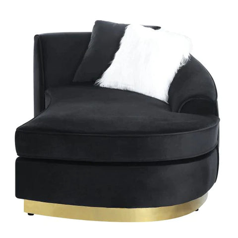 Achelle Black Velvet Chaise Model LV01048 By ACME Furniture