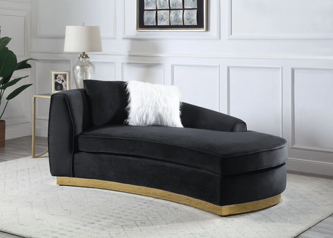 Achelle Black Velvet Chaise Model LV01048 By ACME Furniture