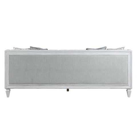 Katia Light Gray Linen & Weathered White Finish Sofa Model LV01049 By ACME Furniture