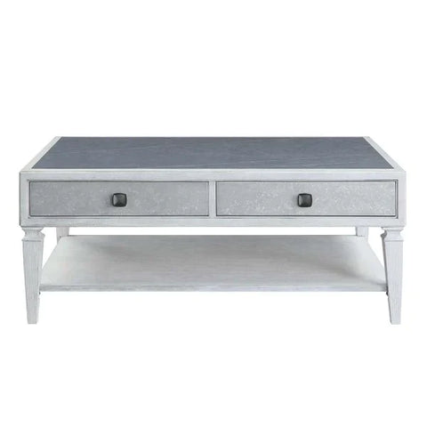 Katia Rustic Gray & Weathered White Finish Coffee Table Model LV01052 By ACME Furniture