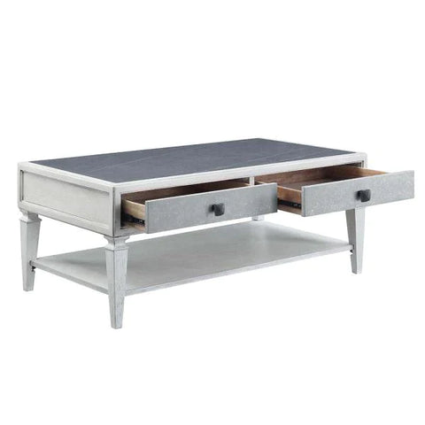 Katia Rustic Gray & Weathered White Finish Coffee Table Model LV01052 By ACME Furniture