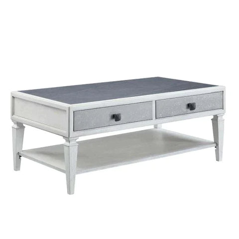 Katia Rustic Gray & Weathered White Finish Coffee Table Model LV01052 By ACME Furniture