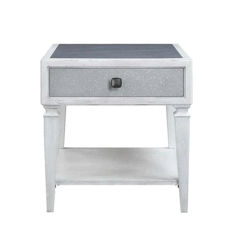 Katia Rustic Gray & Weathered White Finish End Table Model LV01053 By ACME Furniture