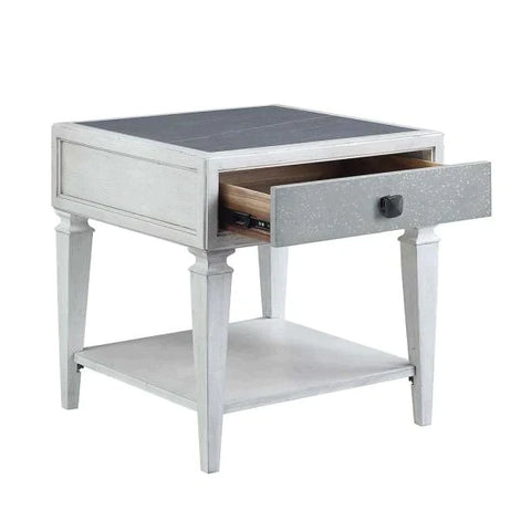 Katia Rustic Gray & Weathered White Finish End Table Model LV01053 By ACME Furniture