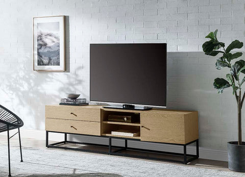 Isha Oak Finish TV Stand Model LV01075 By ACME Furniture