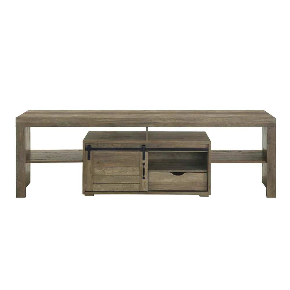 Wasim Rustic Oak Finish TV Stand Model LV01102 By ACME Furniture