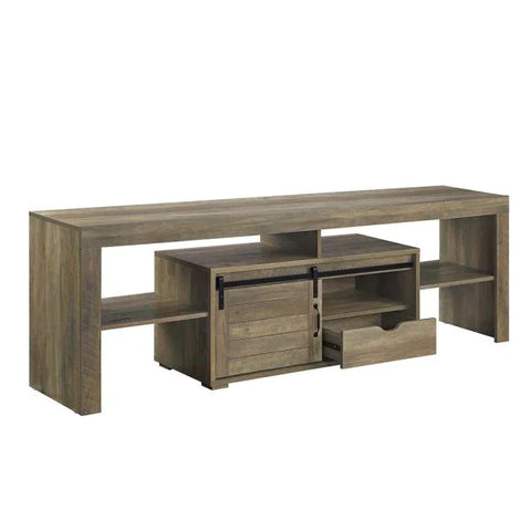 Wasim Rustic Oak Finish TV Stand Model LV01102 By ACME Furniture