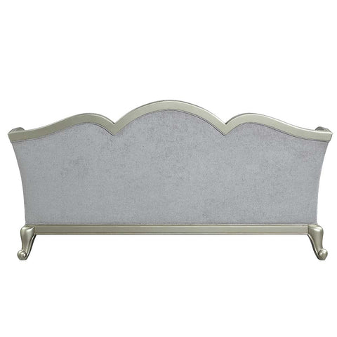 ACME Qunsia Light Gray Linen & Champagne Finish Qunsia Sofa Model LV01117