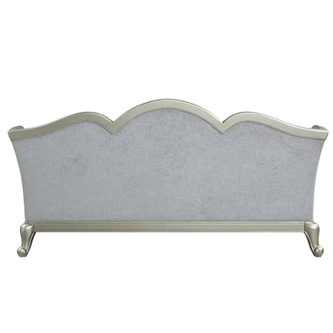 Qunsia Light Gray Linen & Champagne Finish Sofa Model LV01117 By ACME Furniture