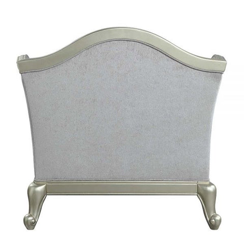 Qunsia Light Gray Linen & Champagne Finish Chair Model LV01119 By ACME Furniture