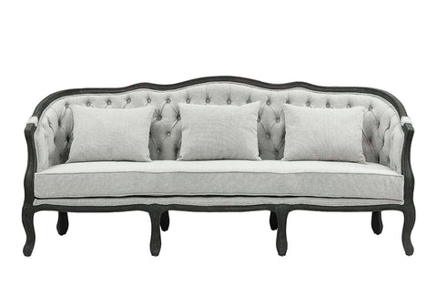 ACME Samael Gray Linen & Dark Brown Finish Samael Sofa Model LV01127