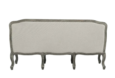 Tania Cream Linen & Brown Finish Sofa Model LV01130 By ACME Furniture