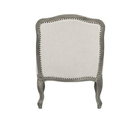 Tania Cream Linen & Brown Finish Chair Model LV01132 By ACME Furniture