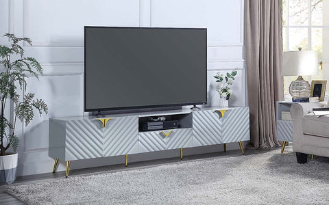 Gaines Gray High Gloss Finish TV Stand Model LV01134 By ACME Furniture