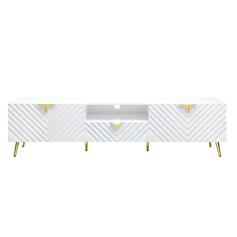 Gaines White High Gloss Finish TV Stand Model LV01138 By ACME Furniture