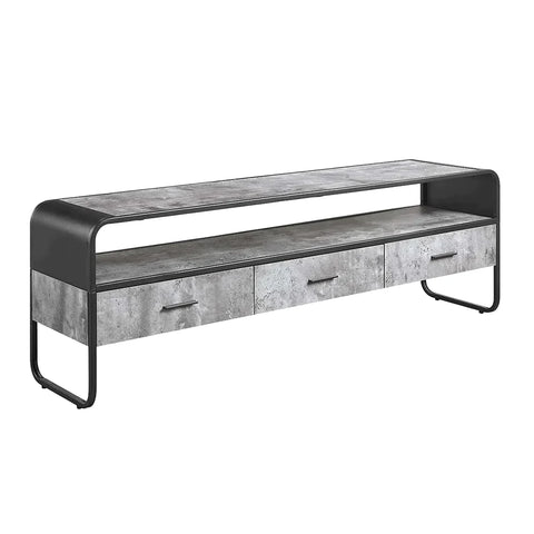 Raziela Concrete Gray & Black Finish TV Stand Model LV01142 By ACME Furniture